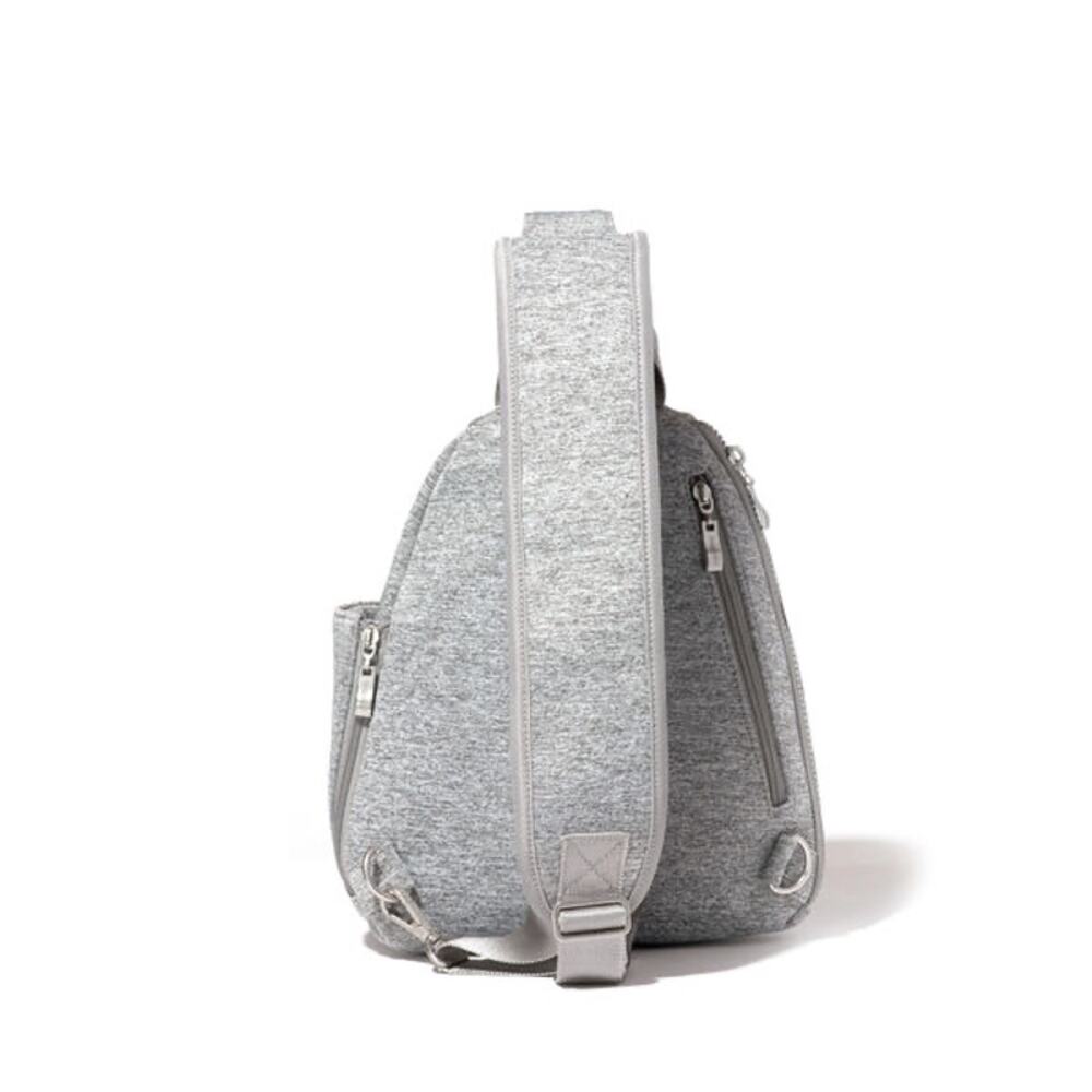 Baggallini Heather Gray Neoprene Sling RFID Crossbody Handsfree Backpack New - Picture 4 of 11